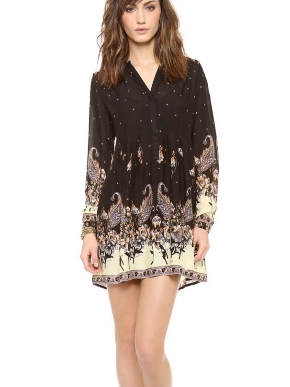 Free People, large, Sierra Valley Paisley shirt dress